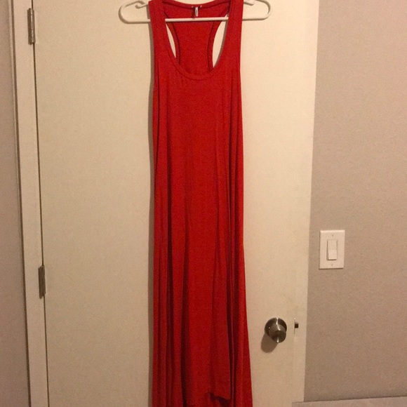 Splendid Razor Back High Low Red Dress - Picture 2 of 6